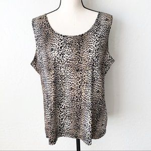 Chico’s Gold Foil Animal Print Tank